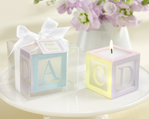 B is for Baby Lettered Baby Block Candle - Set of 4
