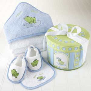 Finley the Frog Four-Piece Hat Box Bath Time Gift Set