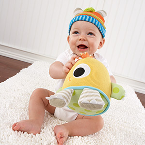 "Clyde the Closet Monster" Knit Baby Hat and Plush Toy Gift Set