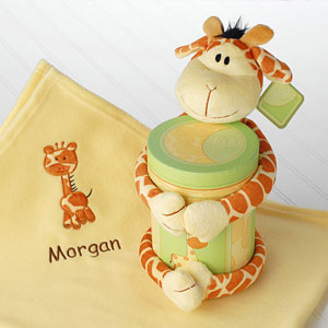 "Jo Jo Giraffe" 2 Piece Plush Gift Set as seen in the hit show "House" (Personalization Available)