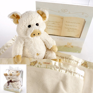"Pig in a Blanket" Two-Piece Gift Set in Adorable Vintage-Inspired Gift Box