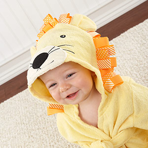 "Big Top Bath Time" Lion Hooded Spa Robe