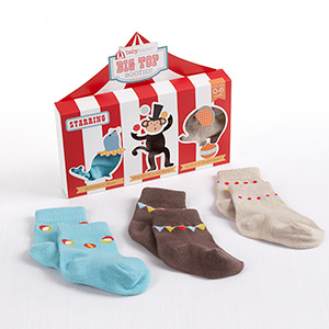 "Big Top Booties" Set of Three Circus-Themed Socks