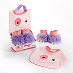 "Chomp & Stomp" Monster Bib and Booties Gift Set