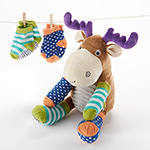 "Moose Tracks" Moose Plush with Socks for Baby