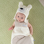 "Beary Snuggly" Luxe Polar Bear Snuggle Sack and Hat