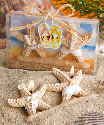 Bathing suit clad starfish candles