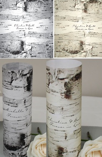 Birch Bark Vellum Luminary Wrap with sticker (Set of 12)