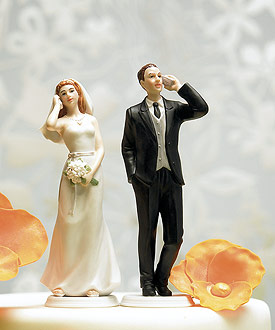 Cell Phone Fanatic Bride and Groom Mix Match Cake Toppers