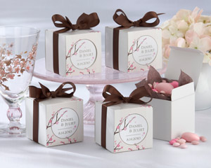 Cherry Blossoms "Make It Yours" Personalized Favor Box Kit (Set of 24)
