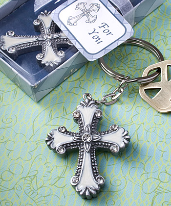 Cross design keychain favors