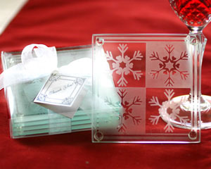 Crystal Snowflake Glass Coasters