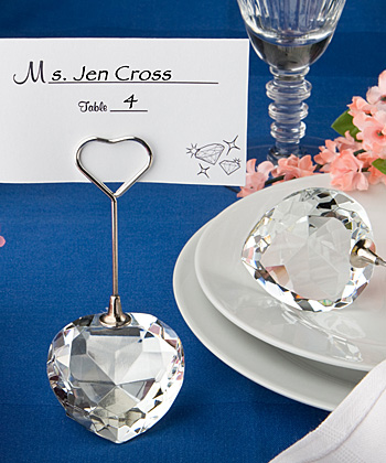 Crystal Collection heart design place card holders