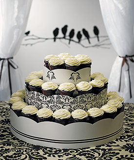 Grand Display Tower for Cupcakes - Love Bird Damask
