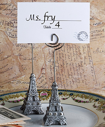 Eiffel Tower place card holder favors
