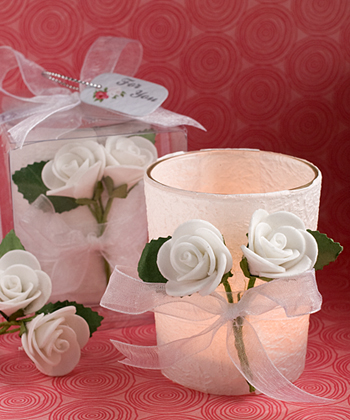 White Rose Candle Favors