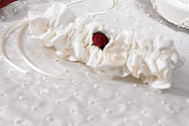 Flower of Love In Romantic Red Bridal Garter