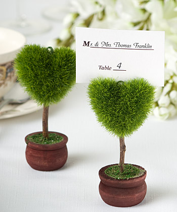 Unique Heart Design Topiary Place Card Holder