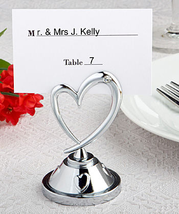Heart themed place card holders