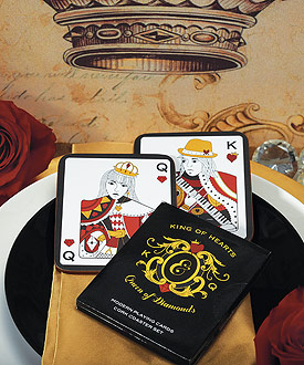 King of Hearts Queen of Diamonds Cork Back Coaster in Gift Packaging