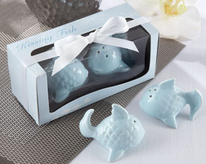 Kissing Fish Ceramic Salt & Pepper Shakers