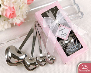 Love Beyond Measure Spoons in Personality Box (25 styles/colors) (Set of 4 Favors)