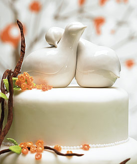 Contemporary Love Birds Cake Topper