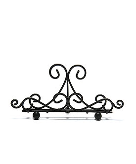 Low Ornamental Wire Wedding Stationery Holders in Matte Black