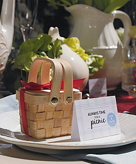 Miniature Woven Picnic Basket - Set of 6