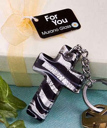 Murano Glass Collection cross design key chain favors