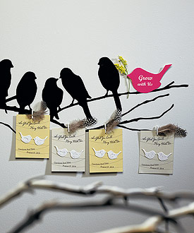 Hang With Us Personalized Favor Card with Seed Paper Love Birds