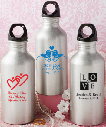 Personalized metal water bottle favors