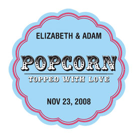 Popcorn - Topped with Love Sticker - Set of 36