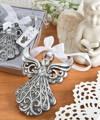 Silver Angel Ornament with Antique Finish from Fashioncraft