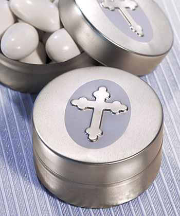 Silver Cross Design Mint Tins