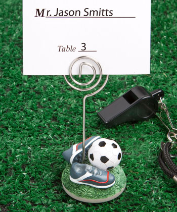Soccer themed place card holders