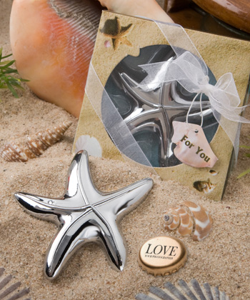 Starfish design bottle opener favors