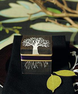 Miniature Wooden Box with Lid - exclusive "Tree Design"