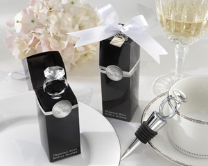 With This Ring Chrome Diamond-Ring Bottle Stopper