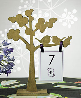 Wooden Die-cut Trees with "Love Birds" Silhouette - Set of 2 Assorted