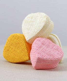 Woven Heart Shaped Box with Lid (Set of 24)