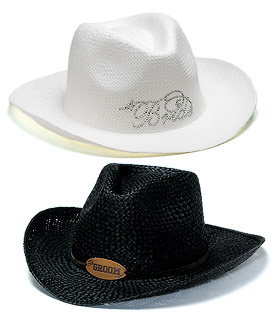 Bride Groom Cowboy Hats