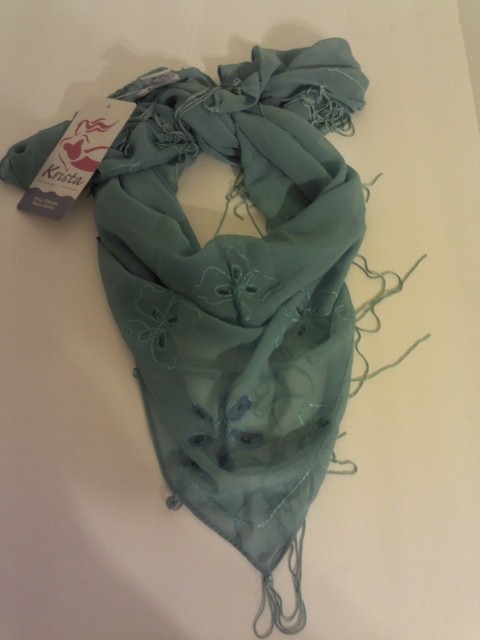 Blue Flower Embedded Scarf