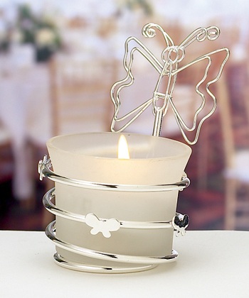 butterfly-design candleholders place card holders