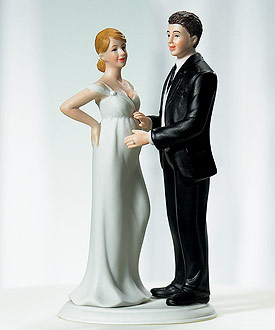 "Expecting" Bridal Couple Figurine