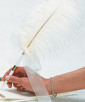 Traditional Plume Feather Wedding Pens